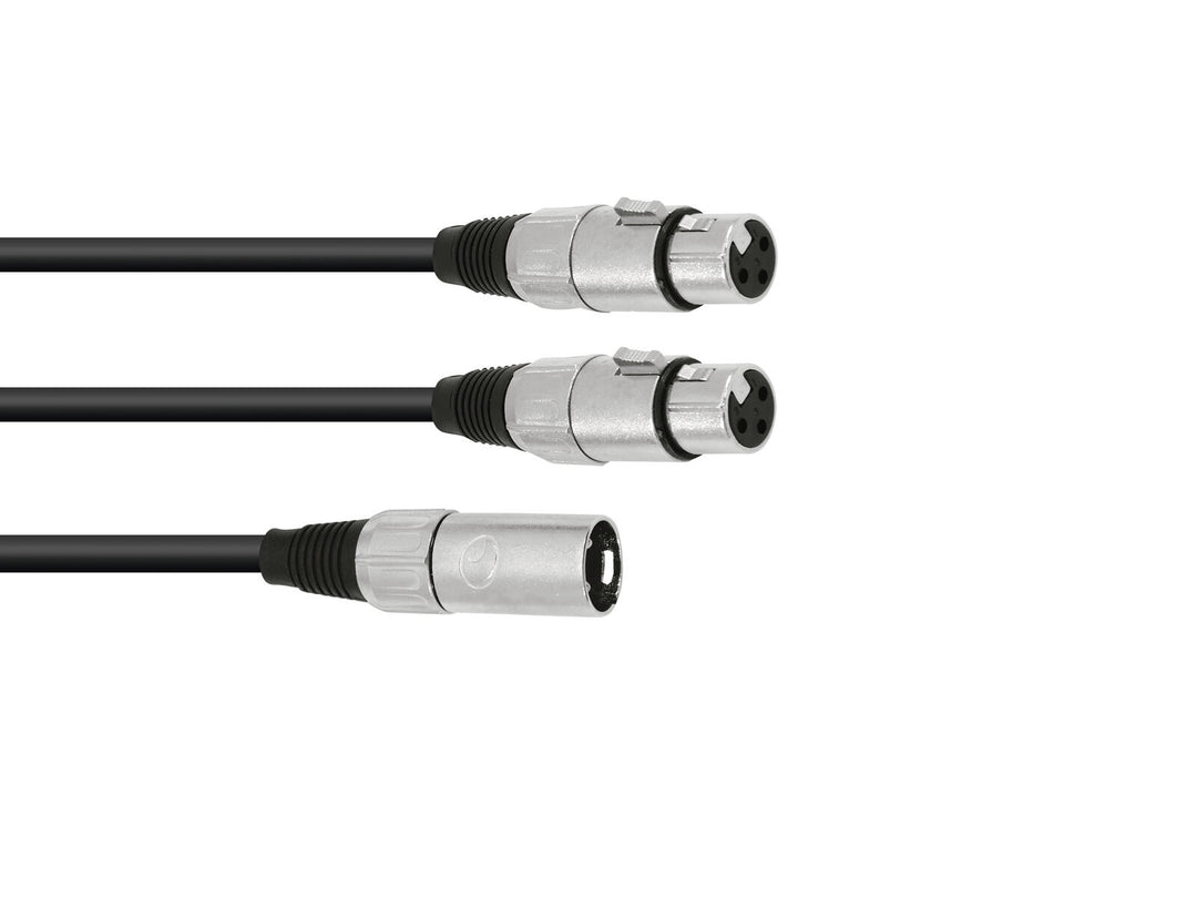 OMNITRONIC Adaptercable XLR(M)/2xXLR(F) 0.5m bk