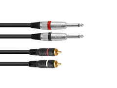 OMNITRONIC Adapter Cable 2xJack/2xRCA 1m bk