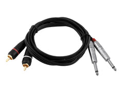 OMNITRONIC Adapter Cable 2xJack/2xRCA 6m bk