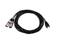 OMNITRONIC Adapter Cable 2xXLR(M)/2xRCA 6m bk