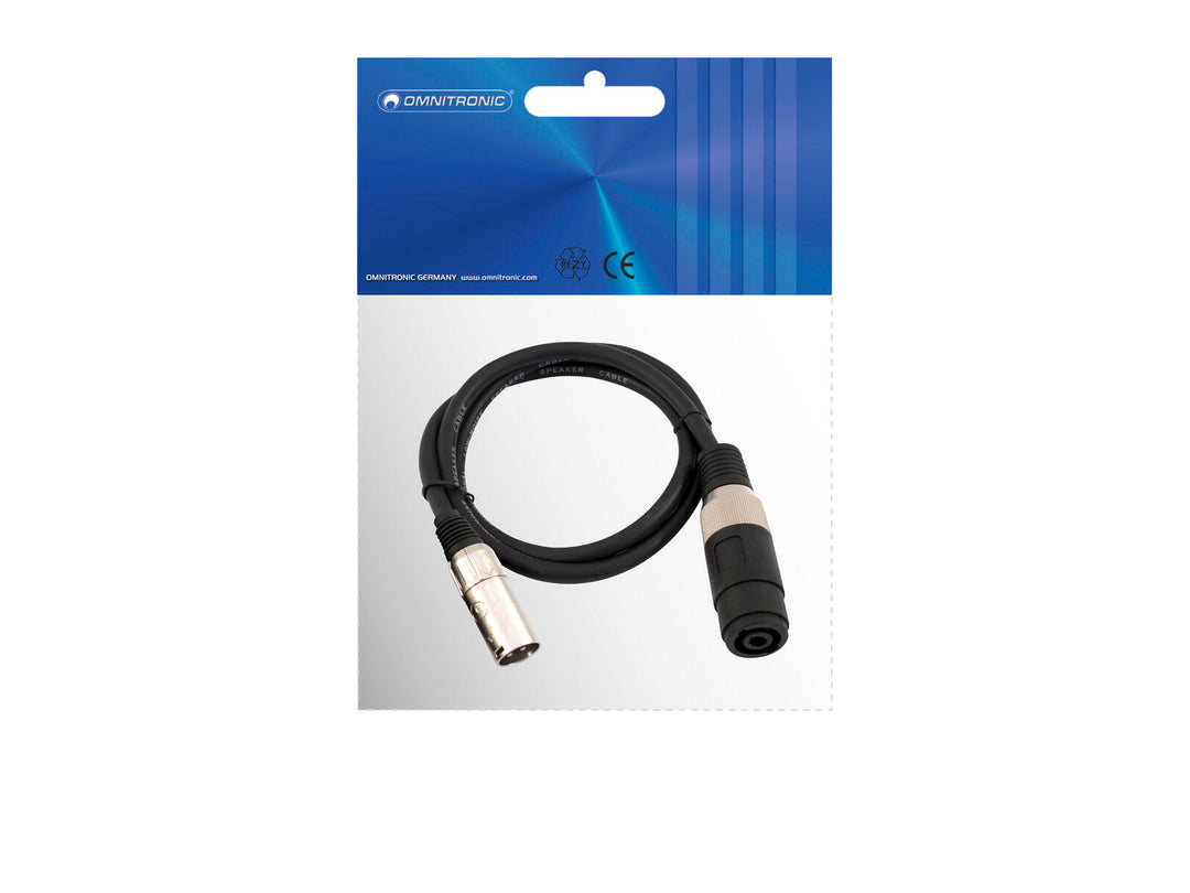 OMNITRONIC Adapter Cable Speaker(F)/XLR(M) 1m bk