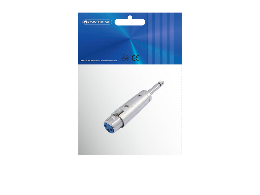 OMNITRONIC Adapter XLR(F)/Jack(M) mono