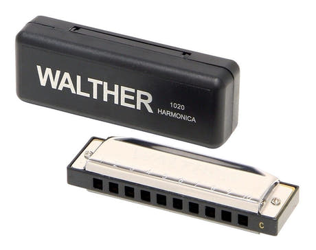 Walther Richter-mundharmonika i C-dur, 20 toner, plastetui