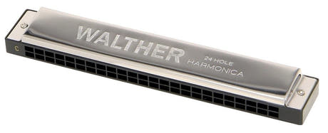 Walther tremolomundharmonika i C-dur, 48 toner, plastetui