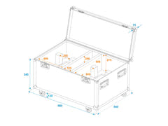 ROADINGER Flightcase 2x THA-250F with wheels