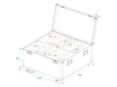 ROADINGER Flightcase 4x THA-250F with wheels
