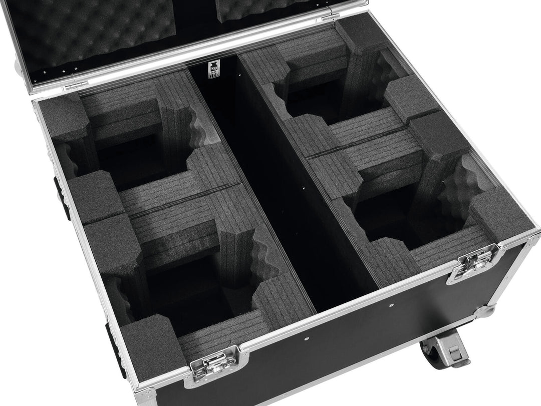 ROADINGER Flightcase 4x LED TMH-X1 Moving Head Beam with wheels