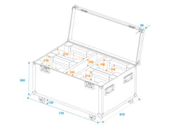 ROADINGER Flightcase 4x LED TMH-X1 Moving Head Beam with wheels