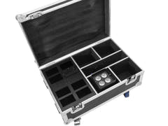 ROADINGER Flightcase 4x AKKU IP UP-4 Plus HCL Spot WDMX with charging function