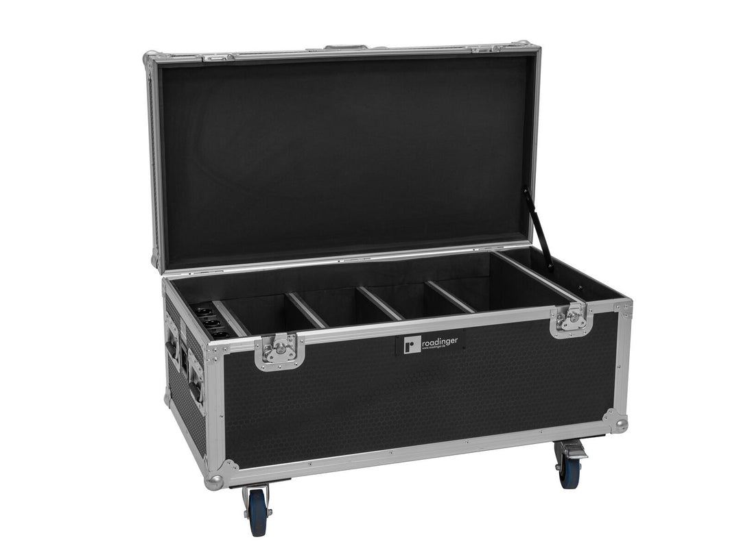 EUROLITE Set 4x AKKU Multiflood IP 8x10W RGBW Wash CRMX + Case with charging function