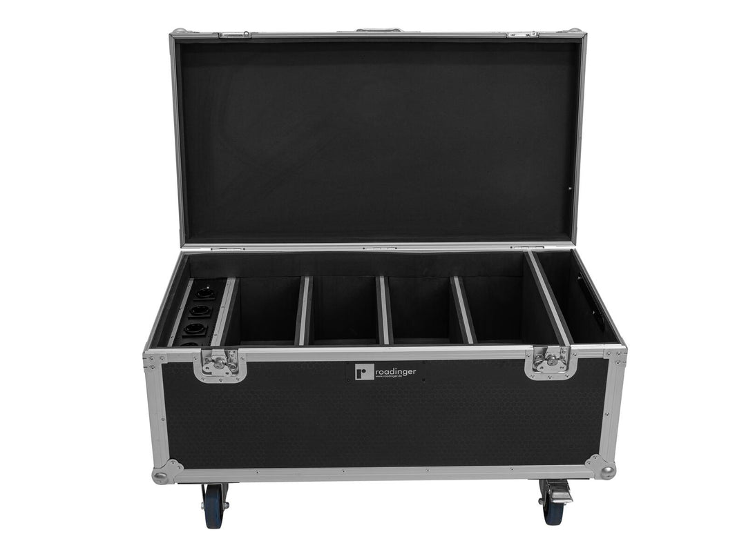 ROADINGER Flightcase 4x AKKU Multiflood IP 8x10W RGBW Wash CRMX with charging function
