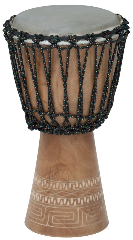 GEWA djembe i mahogni, håndlavet i Indonesien, ca. 45 cm høj, Ø 8"