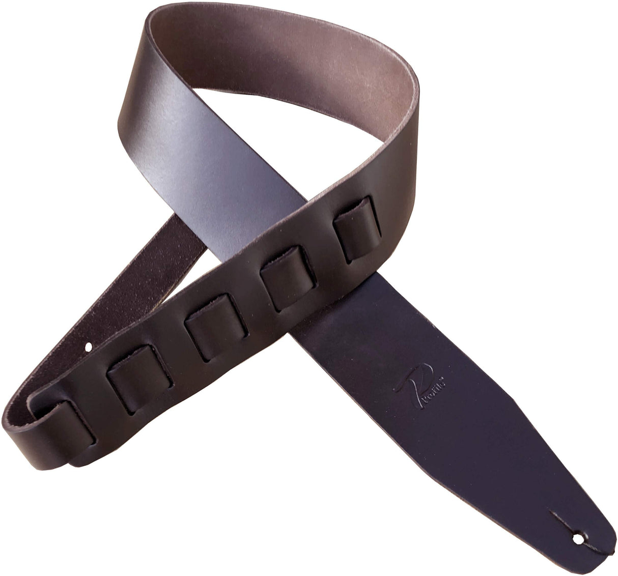Profile STW/FPB-DBR Pro Italian Leather Guitar Strap - Dark