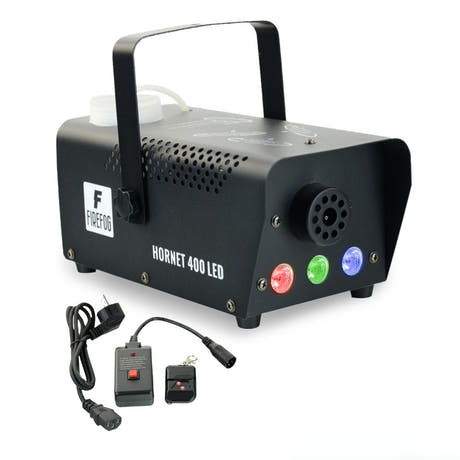 Firefog Hornet 400LED røgmaskine 400 W med LED og 2 fjernbetjeninger, sort