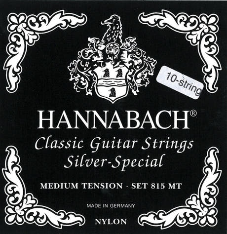 Hannabach Strings for classic guitar Serie 815 For 8/10 string guitar / medium tenion Silver special - Set 10-string medium (81510ZMT)