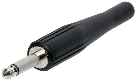 GEWA 6,3 mm mono-jackstik med lang gummitylle