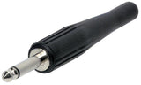 GEWA 6,3 mm mono-jackstik med lang gummitylle