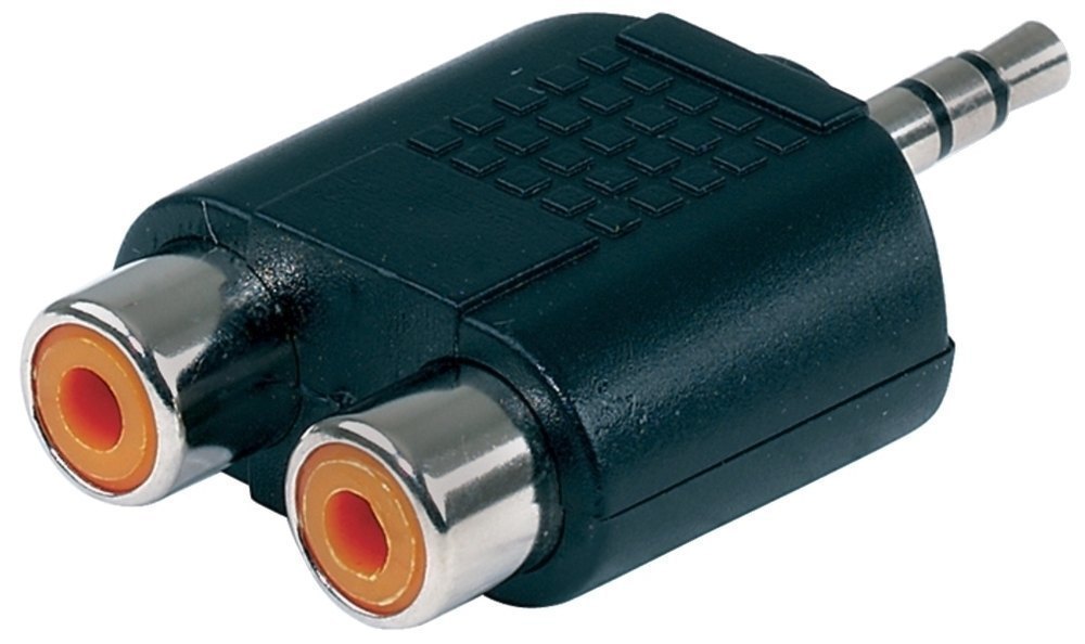 GEWA adapter 2 x cinch-hun til 3,5 mm minijack