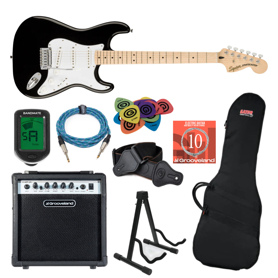 Fender Squier Affinity Stratocaster Startpakke (Sort)