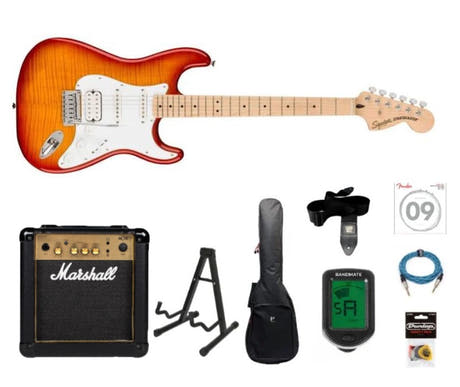 Fender Squier Affinity Stratocaster El-guitar Startpakke (Sienna Sunburst)