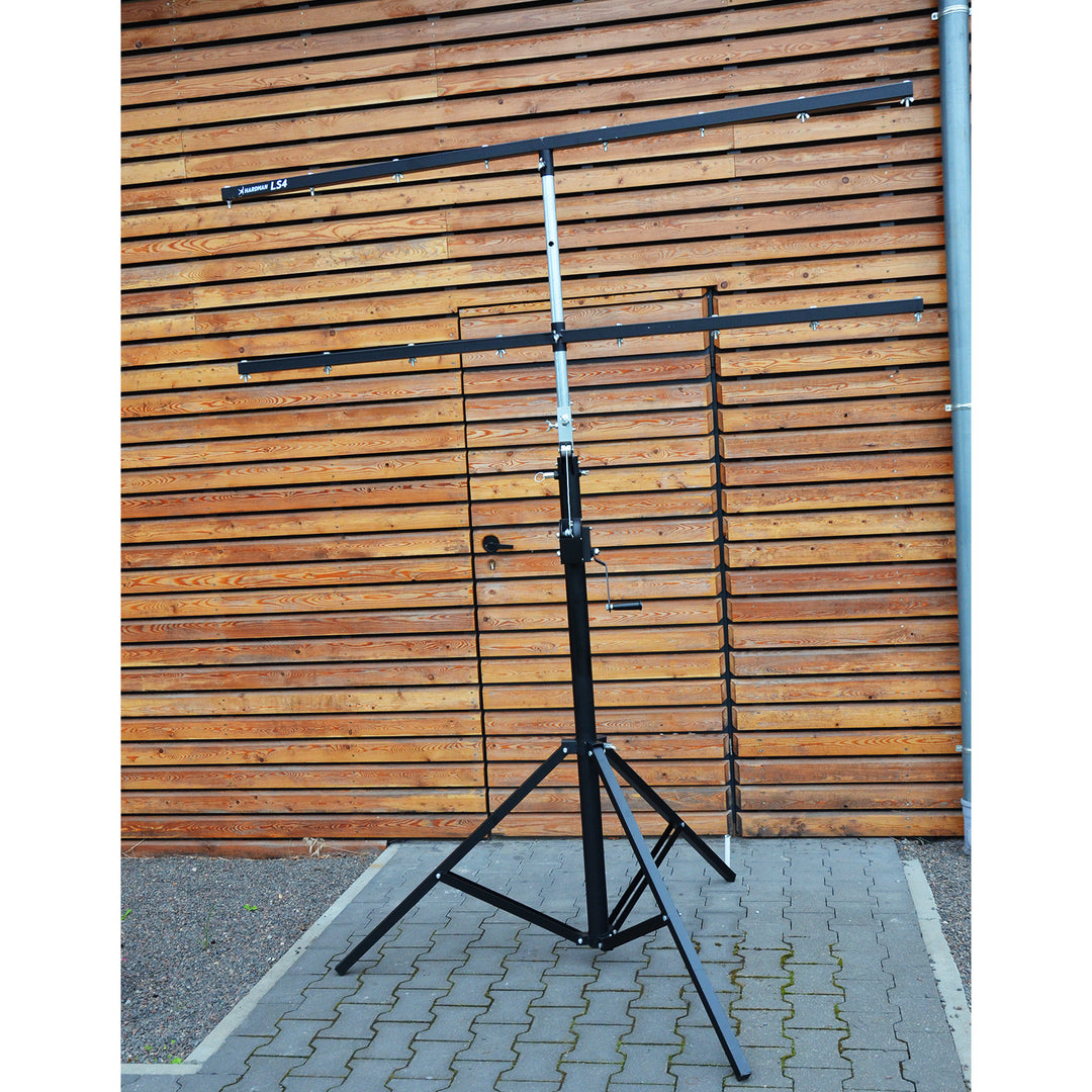 Hardman LS4 wind-up lysstativ med dobbelt tværstang, 1,7 til 4,3 m