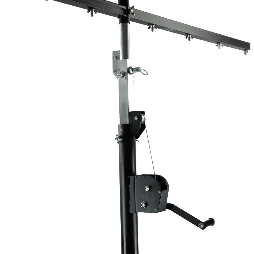 Hardman LS4 wind-up lysstativ med dobbelt tværstang, 1,7 til 4,3 m