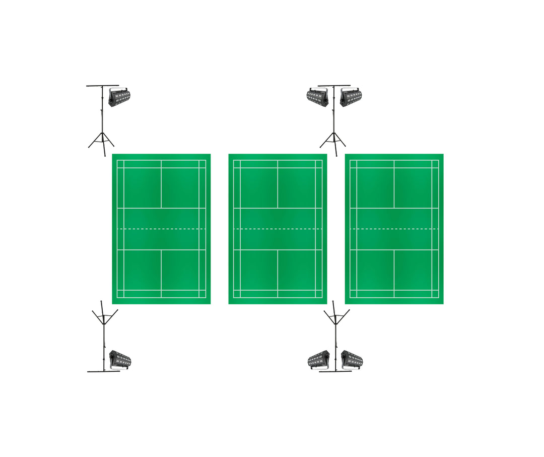 Natminton - komplet pakke for 3 baner