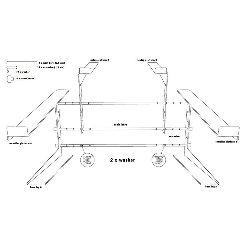 Laptopstativ til DJ, Controller og Mixer