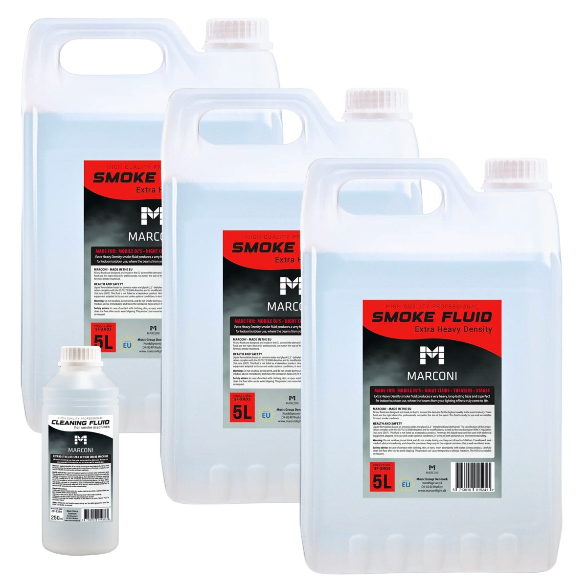 3 x 5L Røgvæske (Extra Heavy) + 250ml Rensevæske