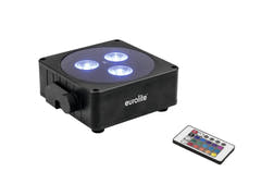 EUROLITE Set 8x AKKU Flat Light 3 bk + Plastic case with trolley