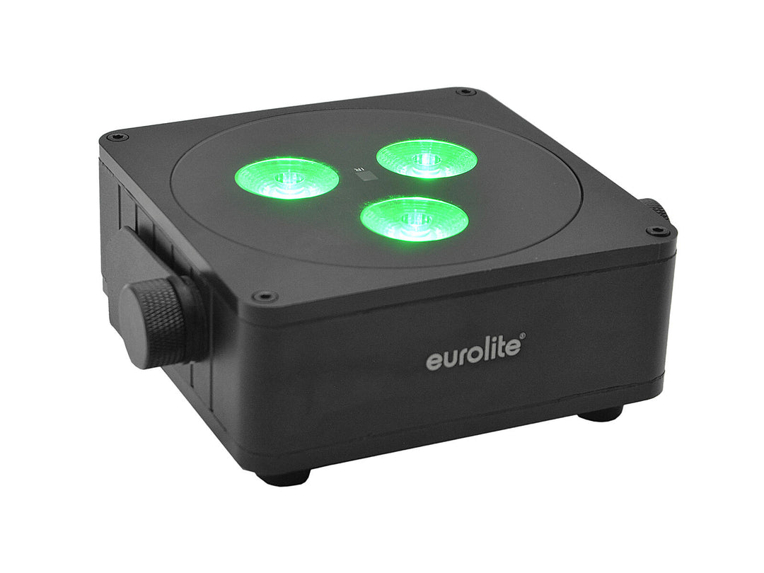 EUROLITE Set 8x AKKU IP Flat Light 3 bk + Plastic case with trolley