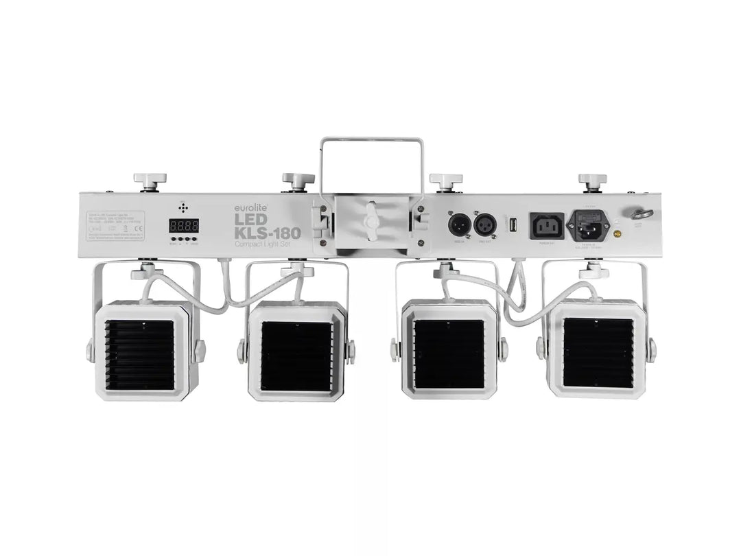 EUROLITE Set LED KLS-180 hvid + BS-2 EU højttalerstativer i hvid