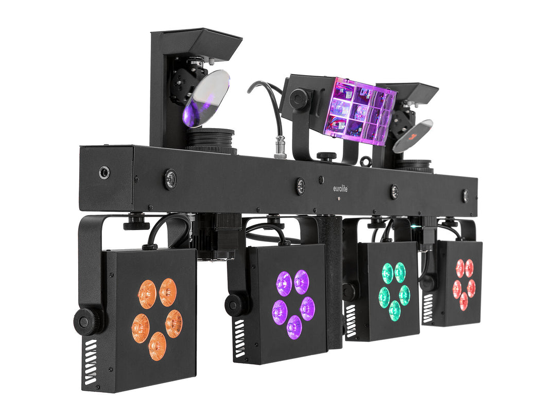 EUROLITE Set LED KLS Scan Pro Next FX Compact Light Set + BPS-3 Loudspeaker Stand black