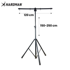 Hardman HLS2 lysstativ med T-bar, 2,5 m, 70 kg, sort