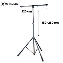 Hardman HLS3 lysstativ med T-bar og automatisk stift, 2,5m