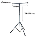 Hardman HLS3 lysstativ med T-bar og automatisk stift, 2,5m
