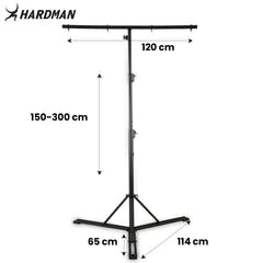 Hardman HLS13 lysstativ med T-bar og taske, 3 m, 70 kg