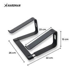 Hardman LSR2 – Sammenklappeligt laptopstativ i aluminium, sort