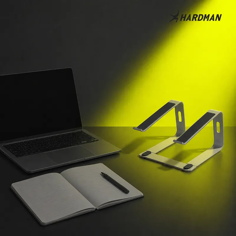 Hardman LSR2 – Sammenklappeligt laptopstativ i aluminium, sølv