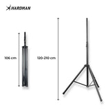 Hardman HLK58 søjlestativ, 1,2 til 2,1 m, 70 kg