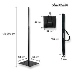 Hardman HLK980-PRO søjlestativ med tung stålbase, 1,3 til 2 m