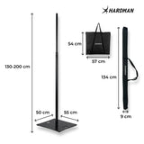 Hardman HLK980-PRO søjlestativ med tung stålbase, 1,3 til 2 m
