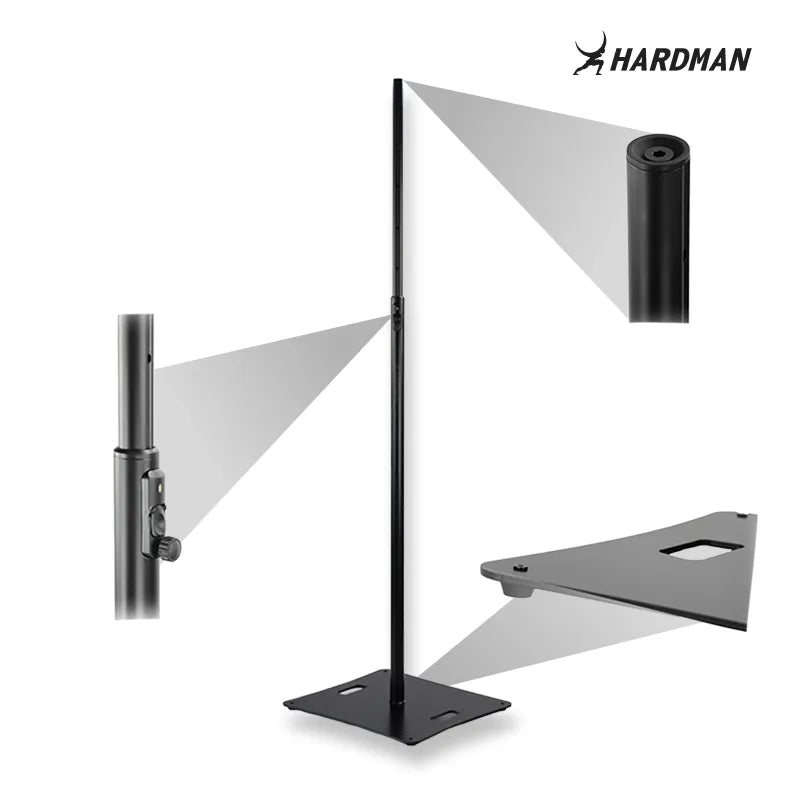 Hardman HLK980-PRO søjlestativ med tung stålbase, 1,3 til 2 m
