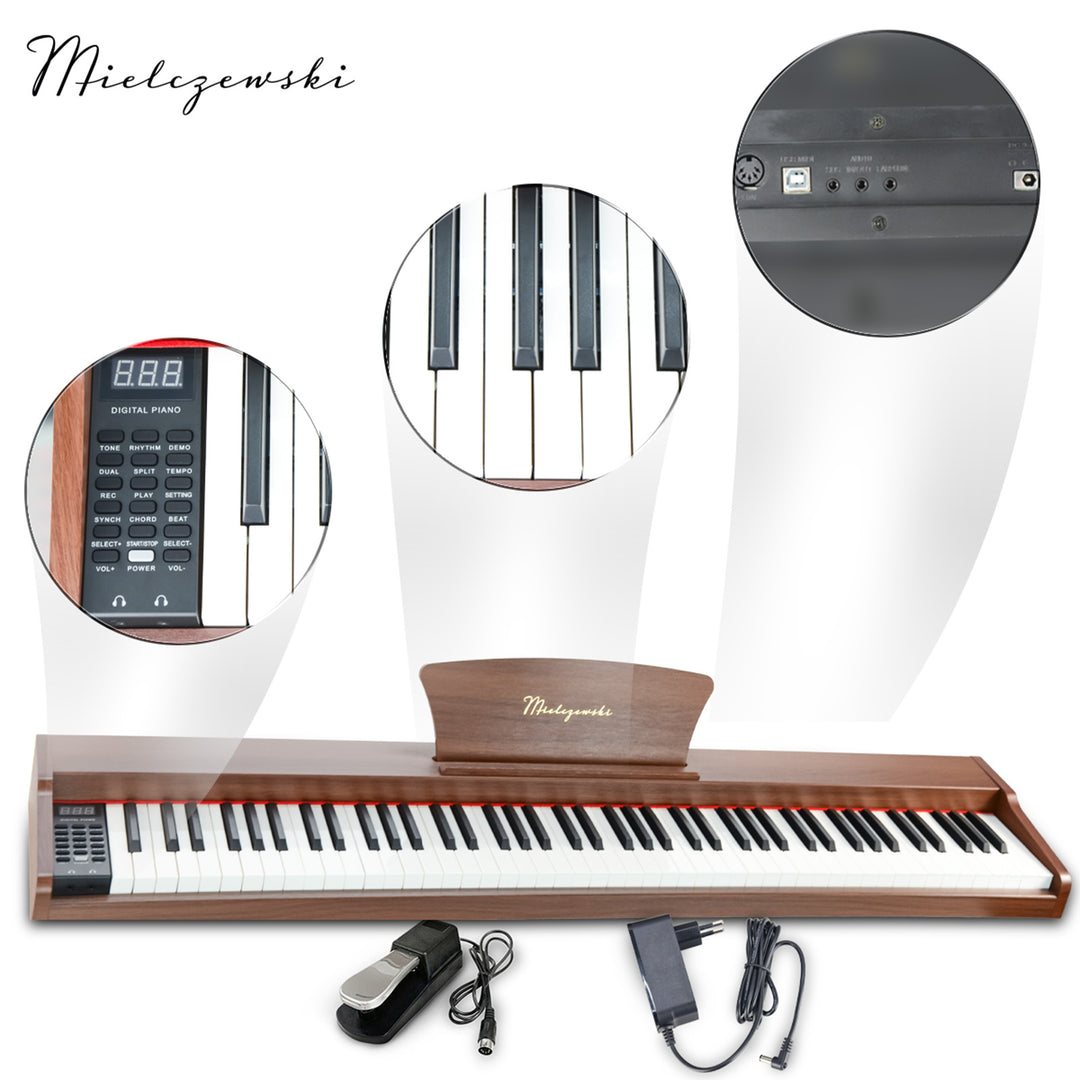 Mielczewski digitalpiano med metalben, brun
