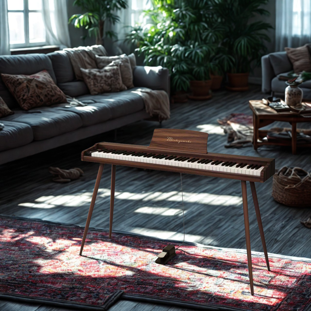 Mielczewski digitalpiano med metalben, brun
