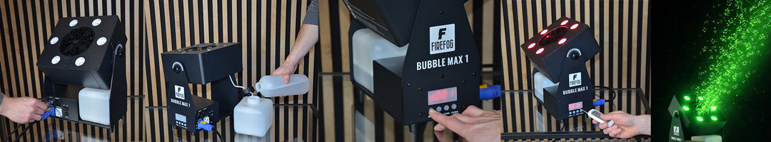 Firefog Bubble Max 1 boblemaskine med LED, DMX og fjernbetjening