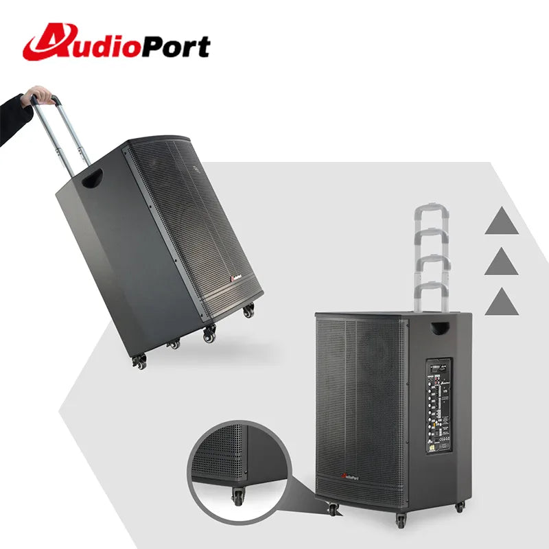 Audioport V15 transportabel aktiv højttaler 500 W med 2 mikrofoner