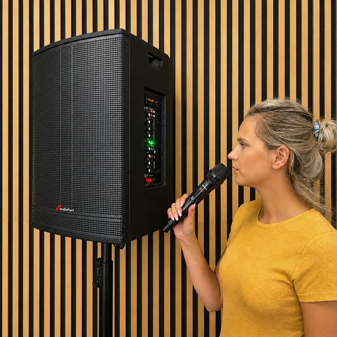 Audioport V15 transportabel aktiv højttaler 500 W med 2 mikrofoner