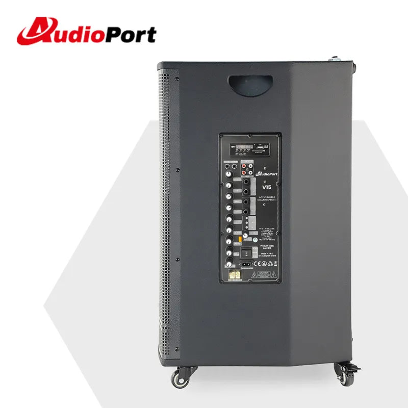 Audioport V15 transportabel aktiv højttaler 500 W med 2 mikrofoner
