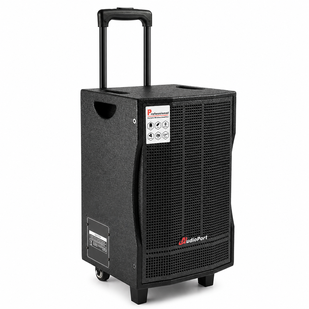 Audioport V8 transportabel aktiv højttaler 250 W med 2 mikrofoner